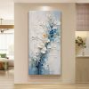 Hand-Painted Floral Oil Painting, Modern Cream Texture Wall Art