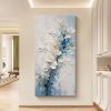 Hand-Painted Floral Oil Painting, Modern Cream Texture Wall Art