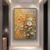 Modern Minimalist Hand-Painted Oil Painting Floral Wall Art